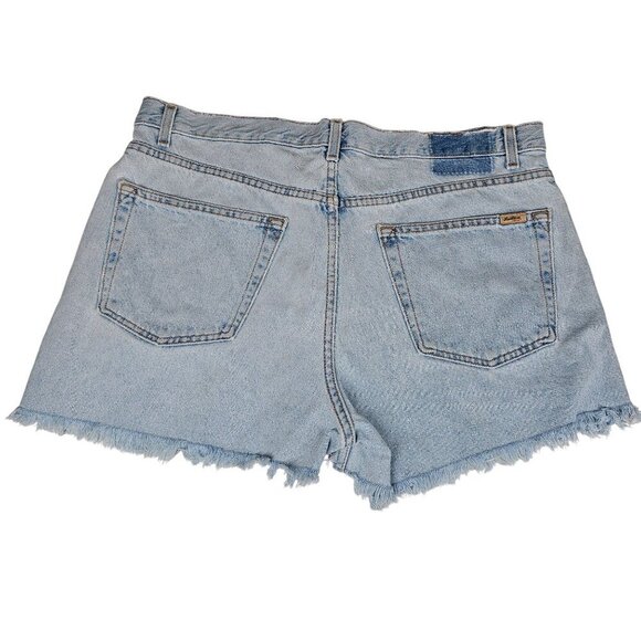 Vintage Levi Strauss Signature Light Wash Blue Distressed Denim Shorts W38 - Picture 1 of 13